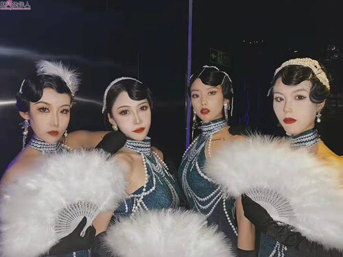 夜上海复古珍珠旗袍gogo演出服