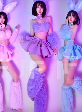 gogo演出服ds女团兔耳朵蓬蓬裙
