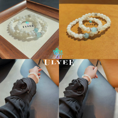 沁心冰韵| 白雪花幽灵海蓝宝天然水晶串珠手链饰品送女友闺蜜礼物