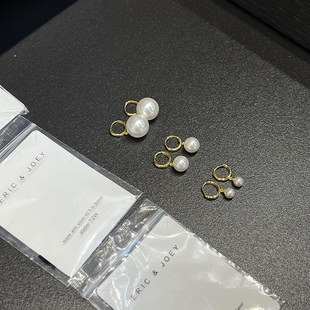 韩国进口东大门设计师款纯银72W品牌耳环耳扣大中小号珍珠耳饰