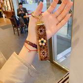 全球购韩国东大门新款 包包挂件车可做车钥匙扣豹纹真皮