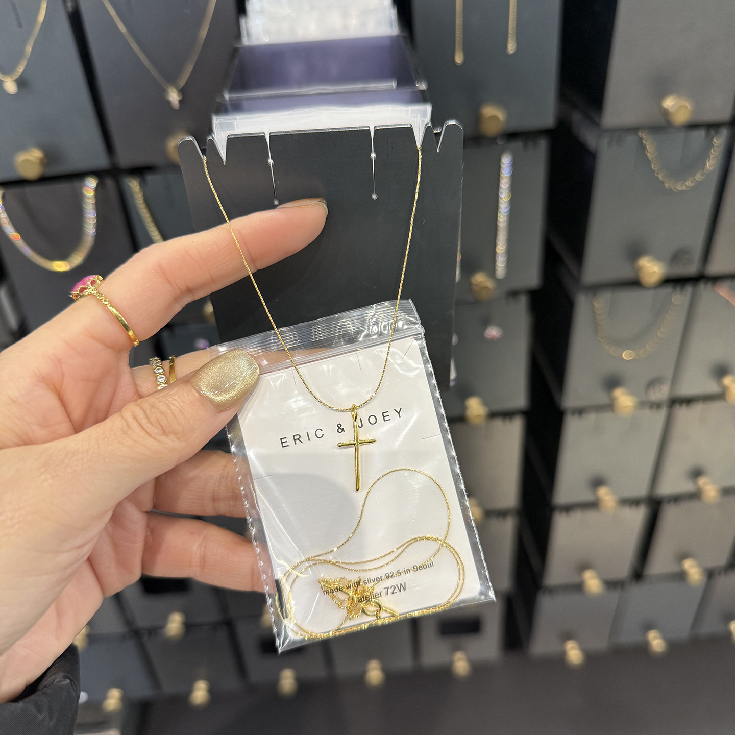 辛欣韩国进口72W品牌东大门新款S925纯银镀金项链颈链气质配饰女