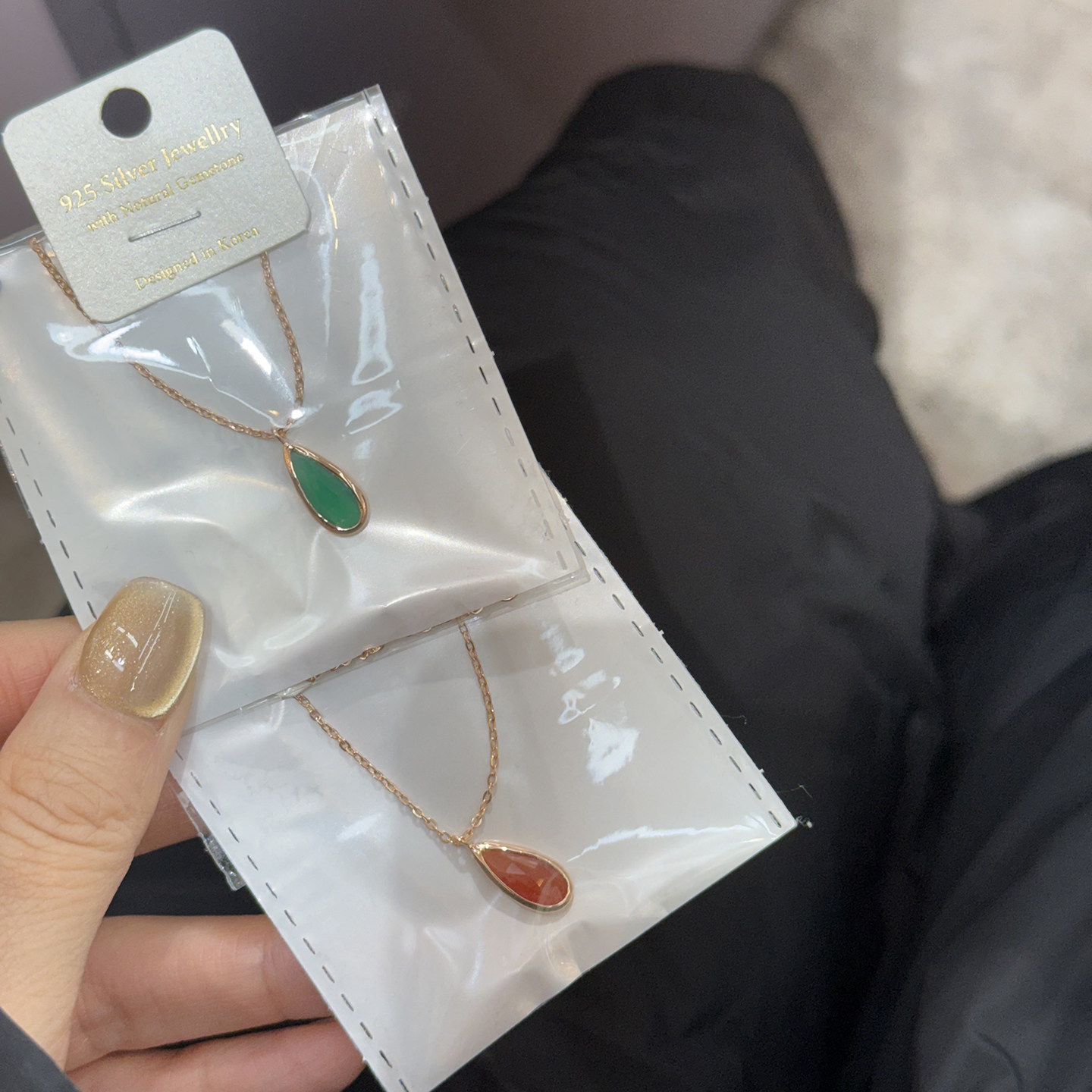 韩国进口东大门新款原石轻奢项链颈链配饰气质小清新饰品