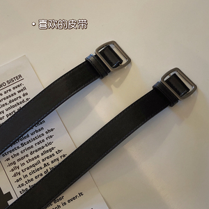 B218-PD24-P15皮带腰带饰品装饰黑色男女金属扣简约皮带港风新款图片