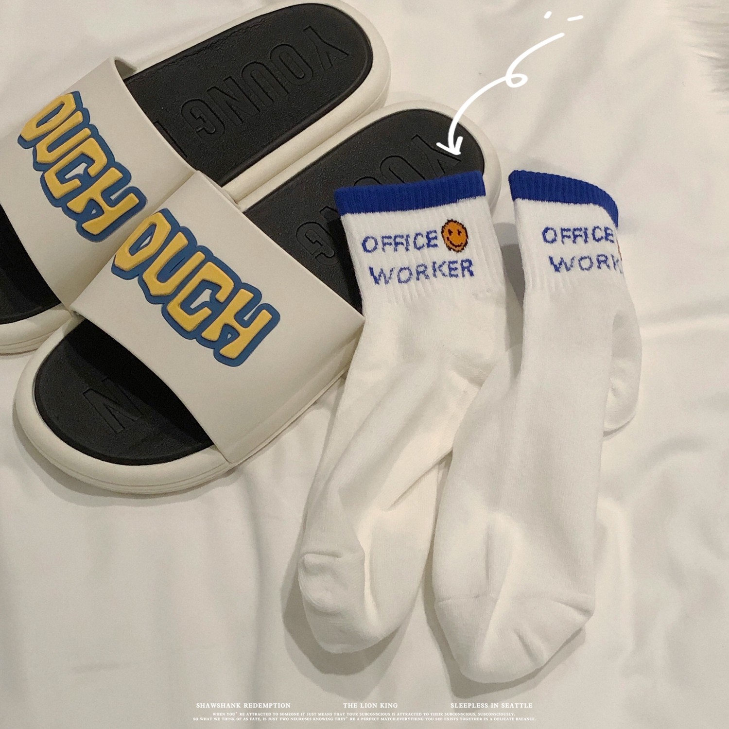 B218-W116-P20情侣休闲趣味字母中筒棉袜子男女同款学生袜新款夏，袜子，电商B218