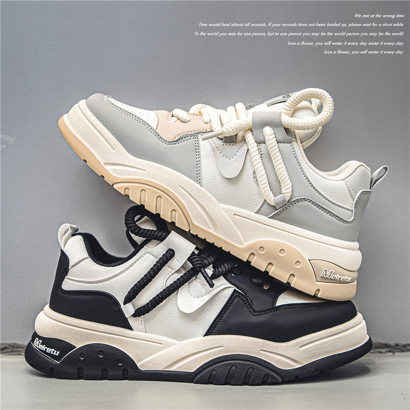 B218-1771-P60潮流低帮时尚厚底休闲鞋子新款2023秋黑白配色男鞋,男鞋休闲鞋,星座1613（原B218）