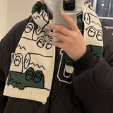 B218-WJ31-P28保暖印花韩版卡通情侣男女休闲围巾围脖新款2023冬，围巾，电商B218