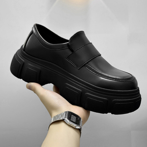 B218-2312-P58厚底小皮鞋男2024秋冬新英伦风百搭增高乐福鞋单鞋