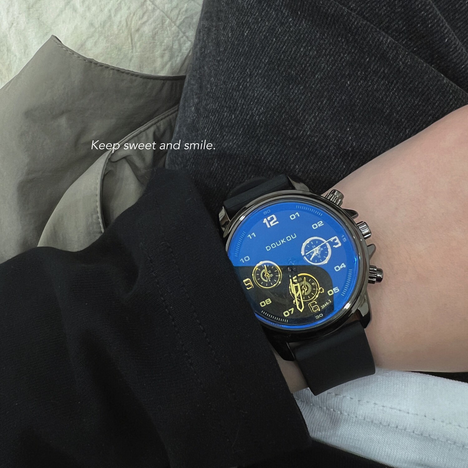 B218-BS08-P25韩版百搭情侣男女潮流运动风休闲手表个性表盘23新，头饰，星座1613（原B218）