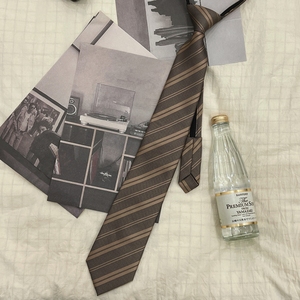 B218-LD09-P15条纹领带男女学生新款2023春免打结衬衫制服搭配ins图片