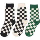 B218-W109-P18格子3色3双装情侣男女棋盘黑白格袜子棉学生中筒袜，袜子，星座1613（原B218）