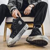 B218-2387-P70男士休闲鞋2024新款小众秋冬季潮流高帮帆布鞋子，男鞋帆布鞋，电商B218