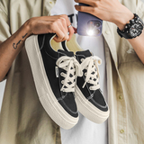 B218-1625-P55潮流纯色男士休闲低帮厚底帆布鞋子新款2023夏秋，男鞋帆布鞋，电商B218