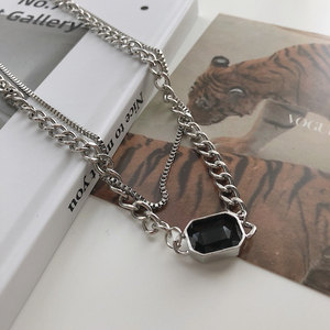 B218-S73-P15潮流嘻哈古巴复古潮流饰品项链男女士情侣款叠戴双链,头饰,星座1613（原B218）