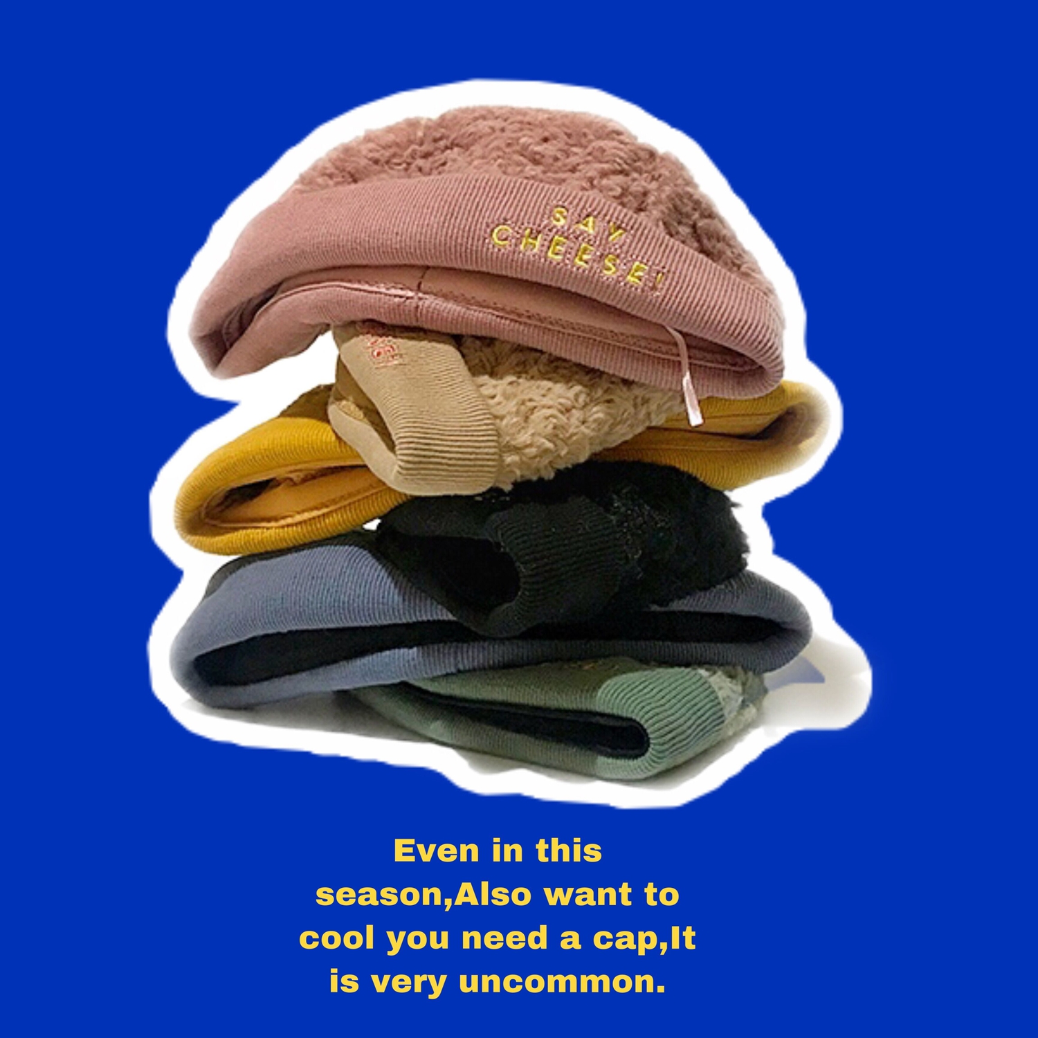 Cashmere yuppie couple's landlords cap melon skin cap with head letters embroidered to keep warm