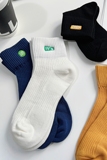 B218-W128-P20夏季袜子短中筒袜棉质刺绣韩版学院风运动休闲男女，袜子，电商B218