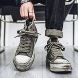 B218-2387-P70学生男高帮运动休闲潮流厚底帆布鞋2024，男鞋帆布鞋，电商B218