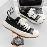 B218-1743-P56低帮休闲帆布鞋男新款2023厚底潮流百搭港风ins设计，男鞋帆布鞋，电商B218