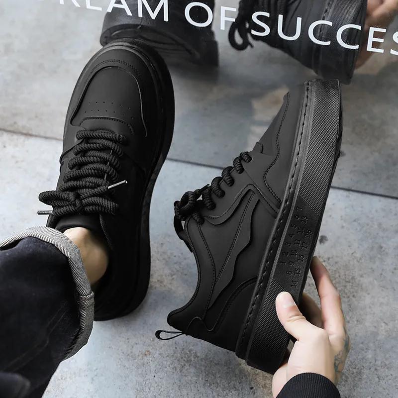 B218-2424-P45新款纯色男士低帮板鞋休闲潮鞋2024冬新款男鞋，男鞋休闲鞋，电商B218