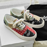 B218-1786-P48潮流复古拼接腰果花撞色低帮休闲情侣男学生帆布鞋，男鞋帆布鞋，电商B218