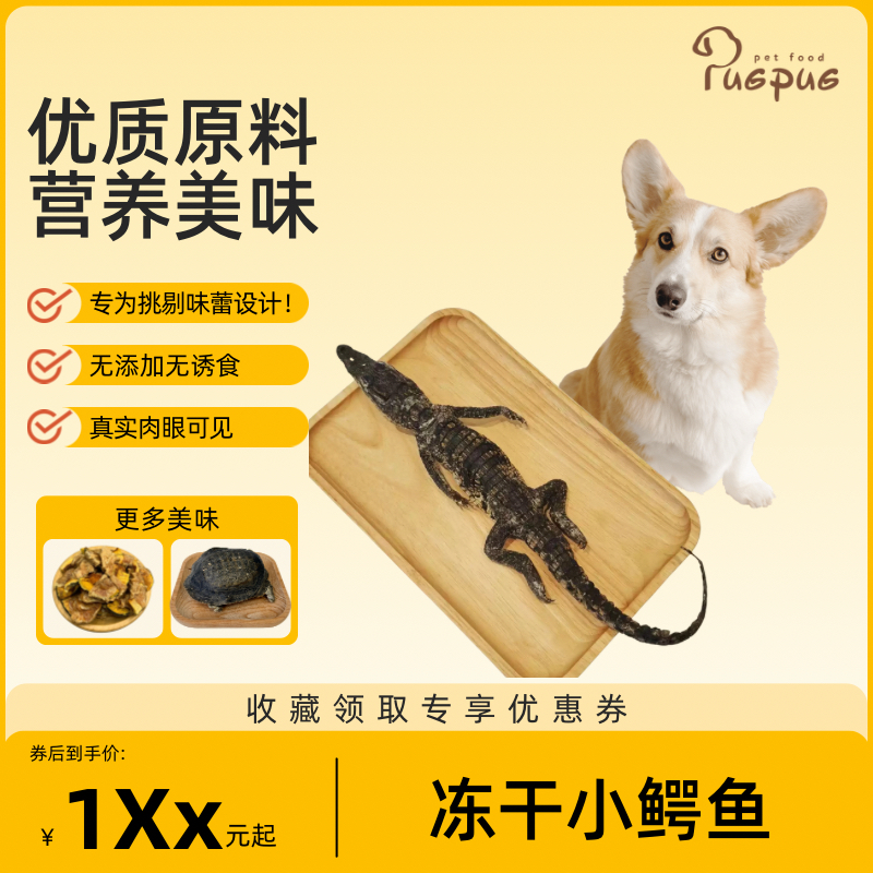 猎奇冻干小鳄鱼一整条猫咪狗狗磨牙解压零食限时买赠活动尝鲜体验 - 淘宝联盟商品