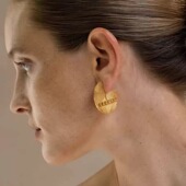 百搭个性 FEEI STUDIO欧美冷淡风纹理不规则时髦简约时尚 气质耳环