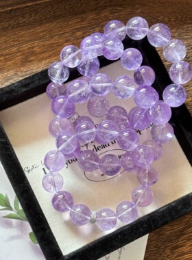 紫阿赛手串 薰衣草紫水晶 天然紫水晶手链 紫阿赛