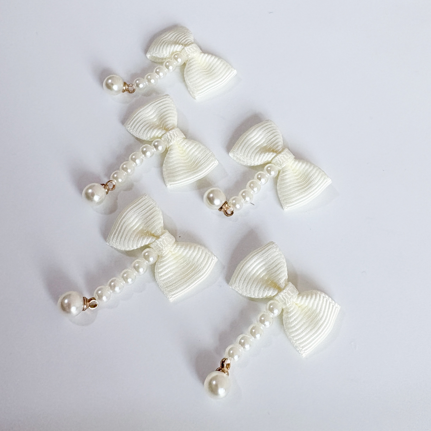 1.5*2.5cm丝带挂珠蝴蝶结礼盒包装DIY玩偶公仔配饰服装辅料袜子