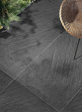 板岩6001200中式庭院地砖古建青石餐厅车库防滑砖黑色水泥仿古砖