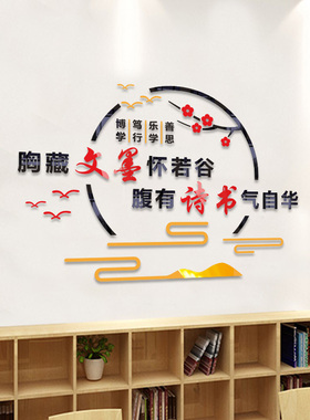 读书角布置教室装饰图书馆辅导托管班级面学校自习室书屋文化墙