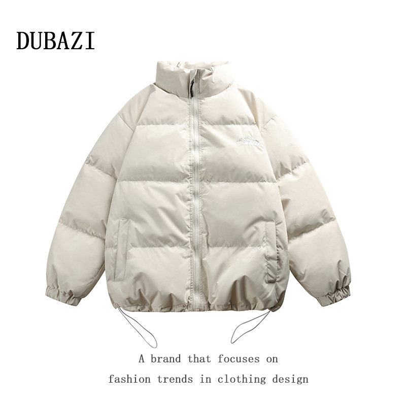 DUBAZI羽绒服男美式国潮90白鸭绒嘻哈冬季保暖加厚羽绒服外套百搭