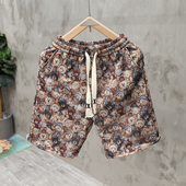 中裤 夏季 复古港风运动百搭五分裤 青年休闲短裤 卡通小熊满印花男装