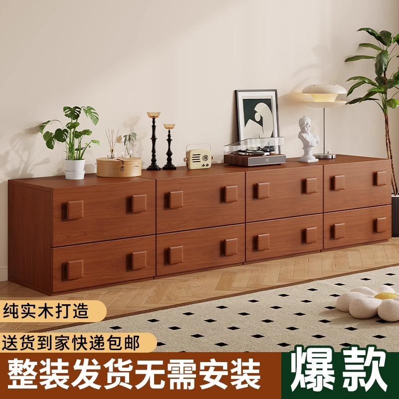 实木电视柜客厅家用卡门柜组合