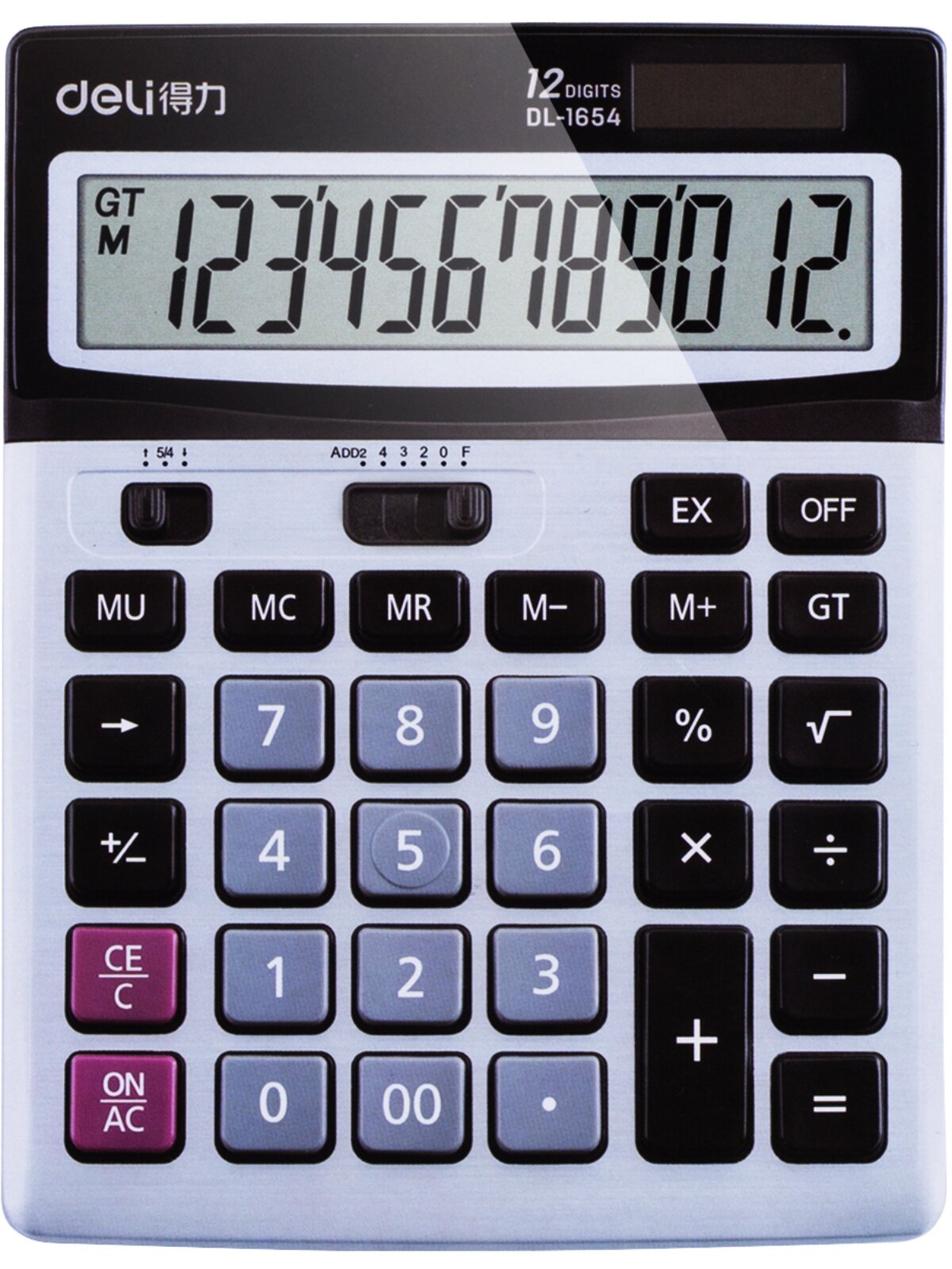 델리 1654 계산기 듀얼 전원 공급 장치 컴퓨터 태양열 금융 사무실 대형 버튼 다기능 무료 배송