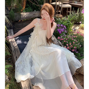 温柔风流苏吊带连衣裙夏季 法式 高级感甜美初恋海边度假仙女长裙子
