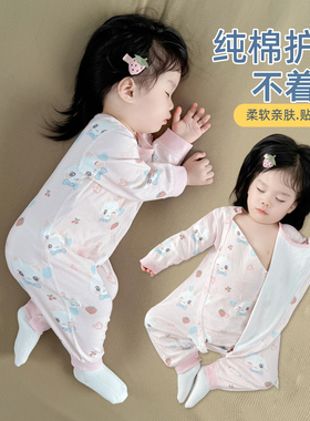 婴幼儿睡衣纯棉连体衣家居服男女宝宝长袖打底保暖秋衣a类春秋冬