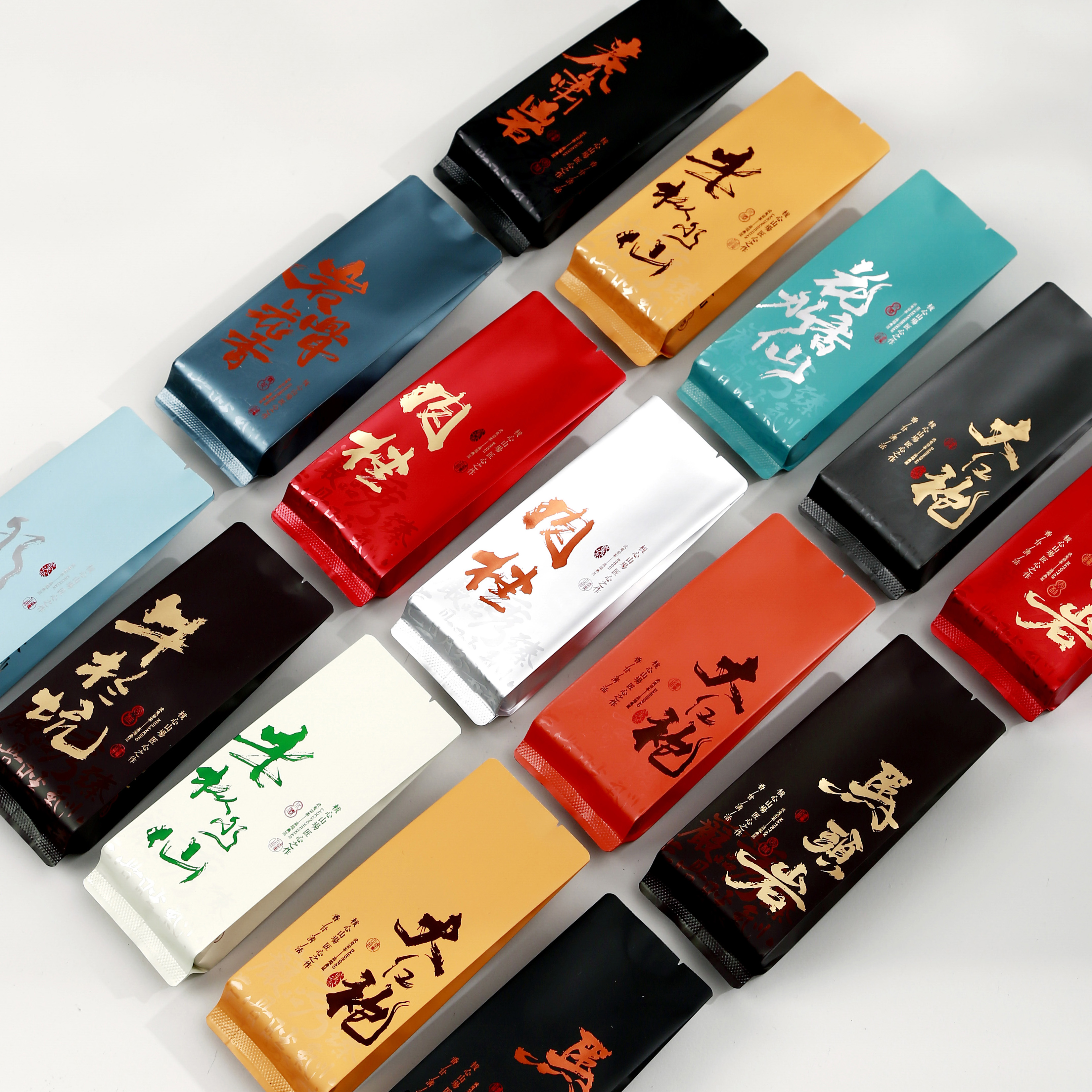 武夷岩茶通用公版哑光烫金泡袋12丝加厚大红袍包装袋长款15cm包邮