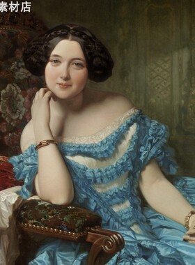 T785【西班牙】马德拉索（Federico de Madrazo）肖像油画图库