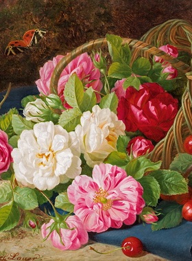 C029【奥地利】约瑟夫·劳尔（Josef Lauer） 静物、花卉油画图