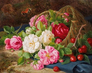 C029【奥地利】约瑟夫·劳尔（Josef Lauer） 静物、花卉油画图