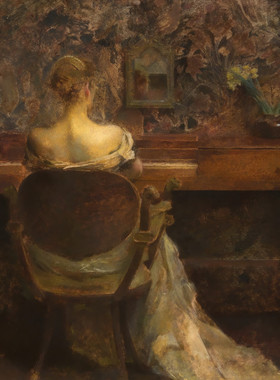 M577【美国】托马斯·德温（Thomas Wilmer Dewing）绘画网传图库
