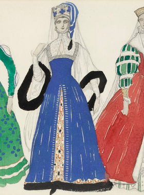 K250【俄罗斯】巴克斯特（Leon Bakst）绘画、服装设计画稿图库