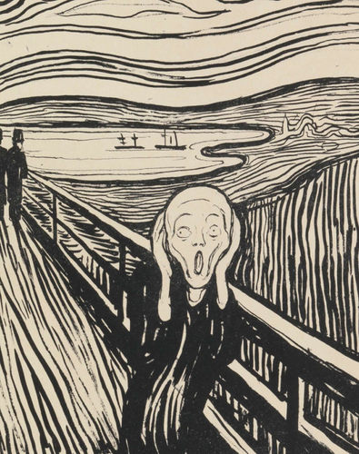 T662【挪威】爱德华·蒙克（Edvard Munch）版画素描写生素材图库