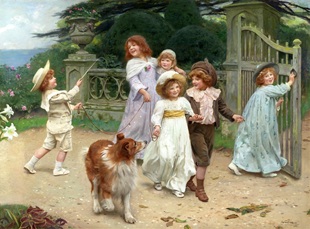 T386【英国】埃尔斯利（Arthur John Elsley）儿童题材油画图库