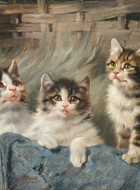 R516【德国】Julius Adam 父子 宠物猫主题油画资源基地电子图库