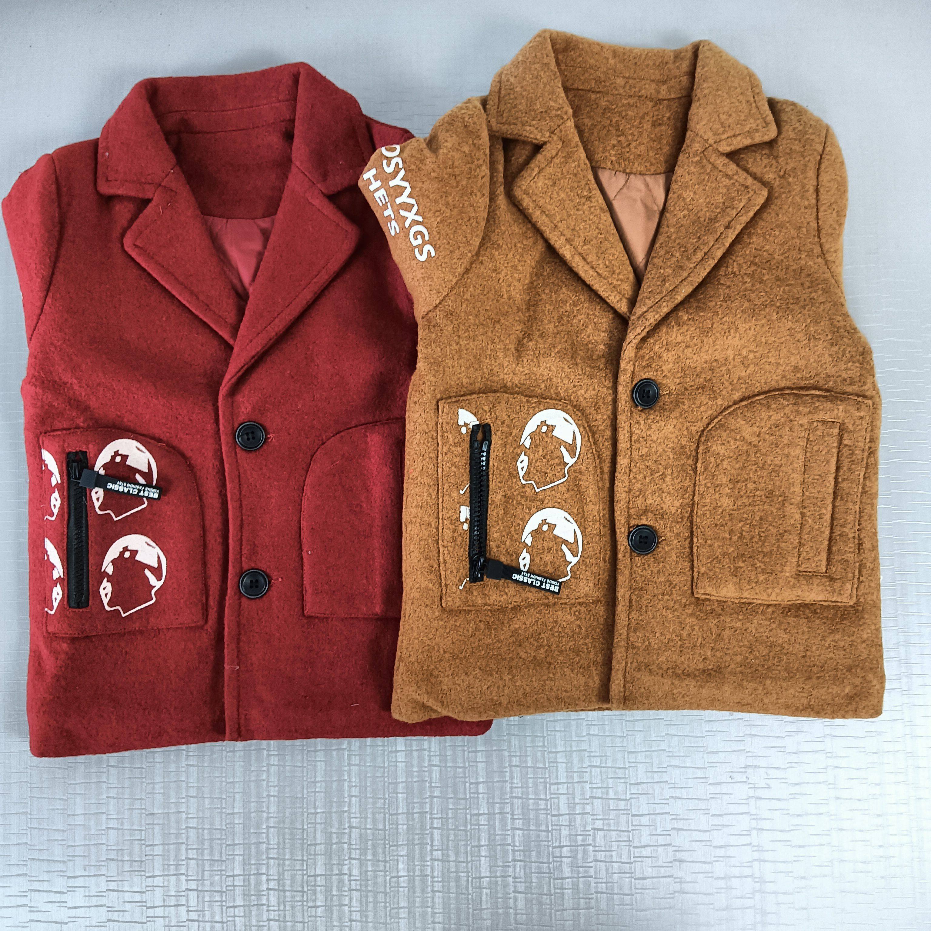 韩e童社男童秋冬夹棉西装外套男宝宝英伦学院风薄棉外套