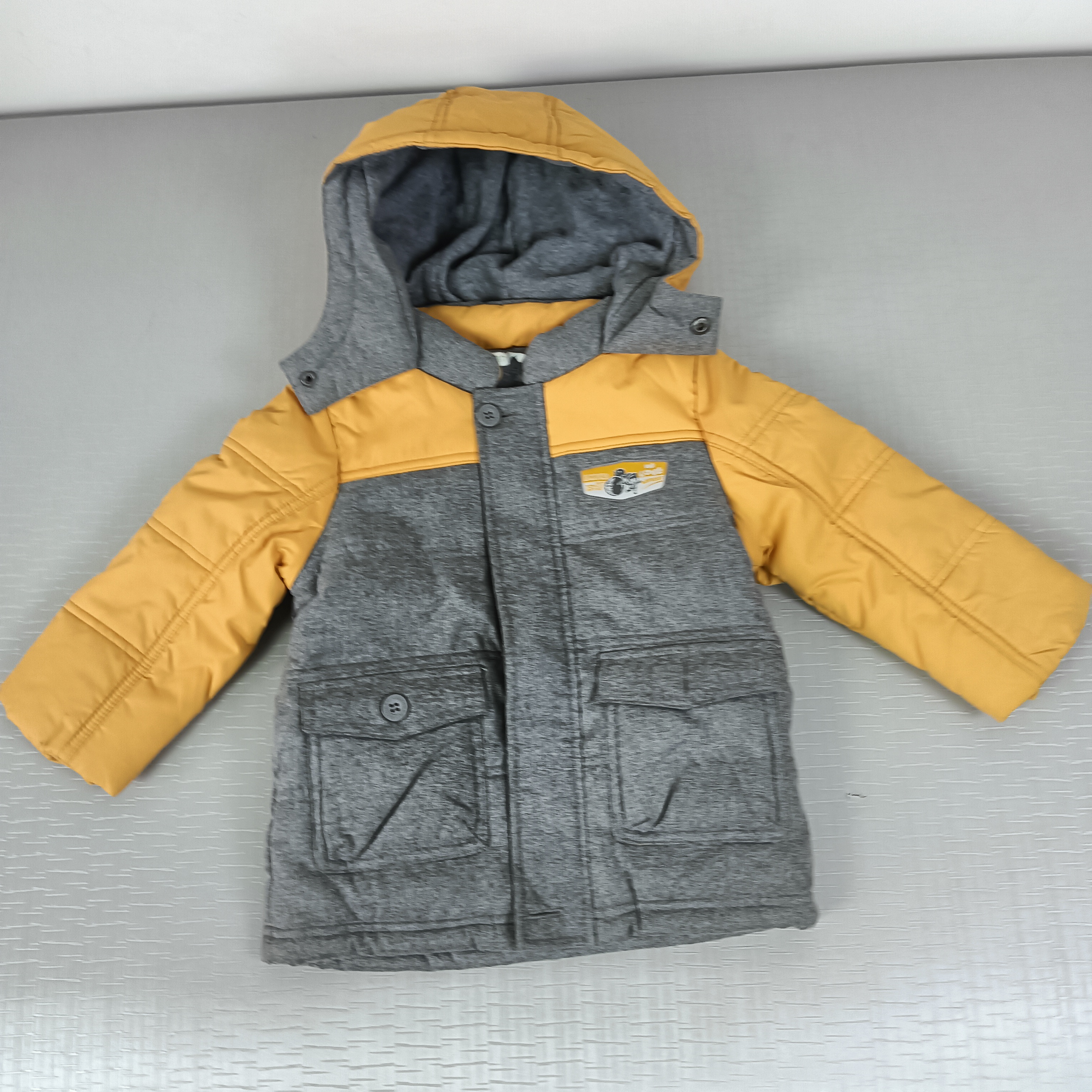 爱儿健儿童棉衣秋冬新款连帽防风袖加绒羽绒棉服