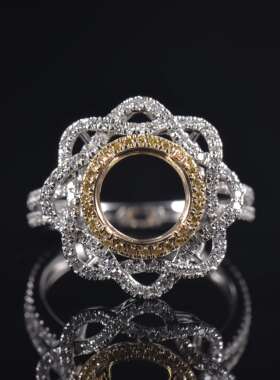 Fay Jewelry 个性定制钻石戒指空托（925银/10K/14K/18K/PT950）