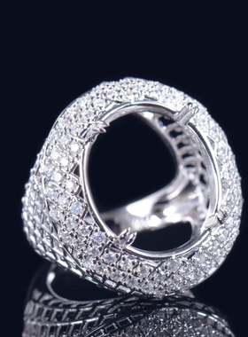 Fay Jewelry 定制椭圆形钻石戒指空托 925银/10K/14K/18K/铂金