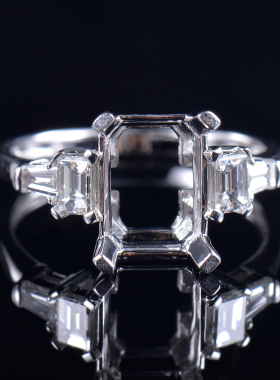 Fay Jewelry 个性定制钻石戒指空托（925银/10K/14K/18K/PT950）